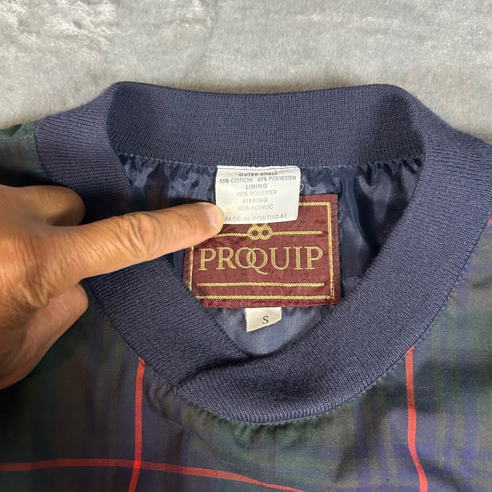 Vintage ProQuip Ryder Cup Valderrama Golf Windshirt Plaid Pullover Mens Small - Picture 3 of 4